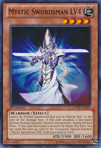 1st Edition, Common, Earth, Effect Monster, Legendary Collection 3: Yugi's World, Unlimited, Warrior Mystic Swordsman LV4 [LCYW-EN201] Common - Trading Card World