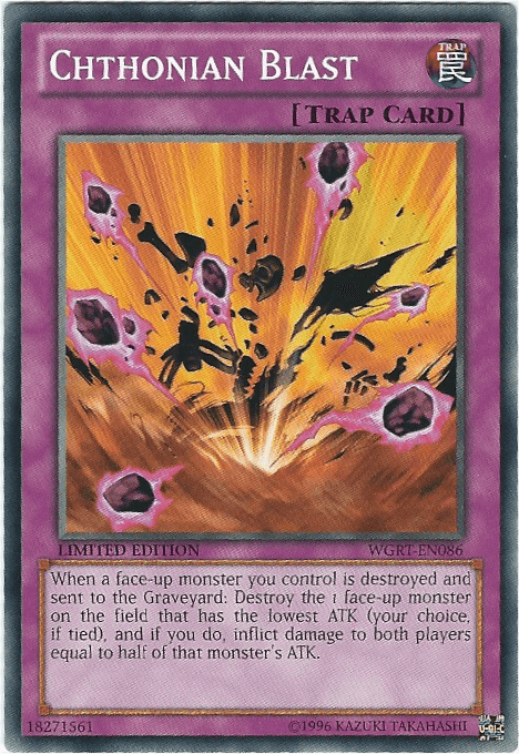 Battle Pack 2: War of the Giants Reinforcements, Common, Limited, Normal Trap, Trap Chthonian Blast [WGRT-EN086] Common - Trading Card World