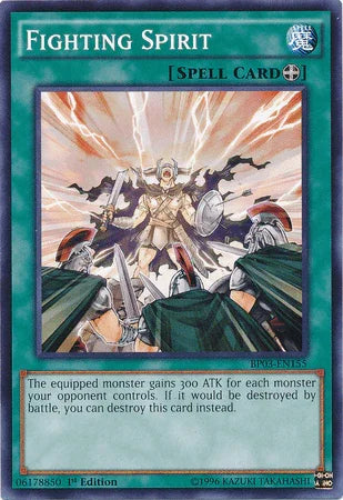 1st Edition, Battle Pack 3: Monster League, Common, Equip Spell, Spell Fighting Spirit [BP03-EN155] Common - Trading Card World