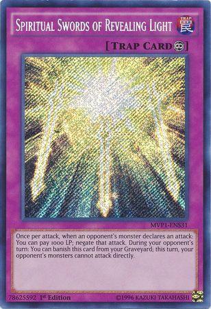 1st Edition, Continuous Trap, Secret Rare, The Dark Side of Dimensions Movie Pack: Secret Edition, Trap Spiritual Swords of Revealing Light [MVP1-ENS31] Secret Rare - Trading Card World