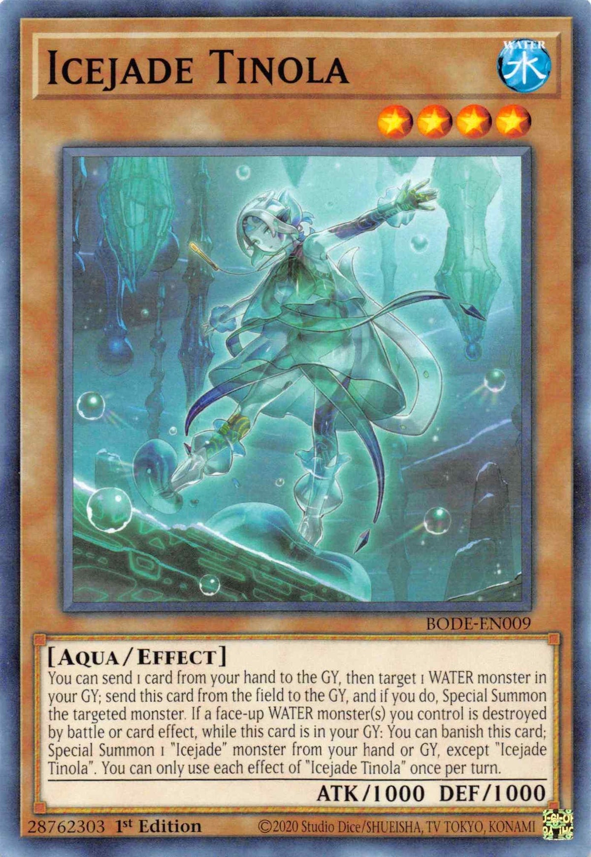 1st Edition, Aqua, Burst of Destiny, Common, Effect Monster, Water Icejade Tinola [BODE-EN009] Common - Trading Card World