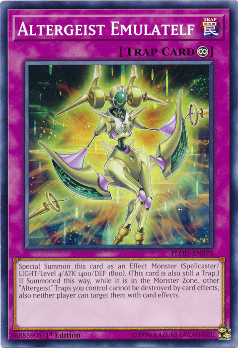 1st Edition, Common, Continuous Trap, Flames of Destruction, Trap, Unlimited Altergeist Emulatelf [FLOD-EN070] Common - Trading Card World