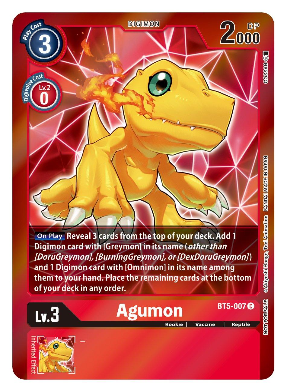 Battle of Omni, BT5-007, Common, Digimon, Red, Reptile, Rookie, Vaccine Agumon [BT5-007] (Event Pack 2) [Battle of Omni] - Trading Card World