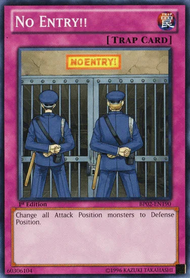 1st Edition, Battle Pack 2: War of the Giants, Mosaic Rare, Normal Trap, Trap, Unlimited No Entry!! [BP02-EN190] Mosaic Rare - Trading Card World