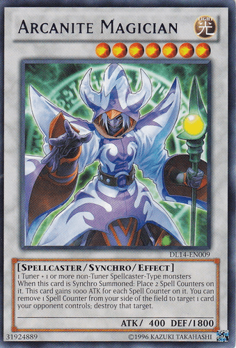 Duelist League Promo, Light, Rare, Spellcaster, Synchro/Effect Monster, Unlimited Arcanite Magician (Blue) [DL14-EN009] Rare - Trading Card World