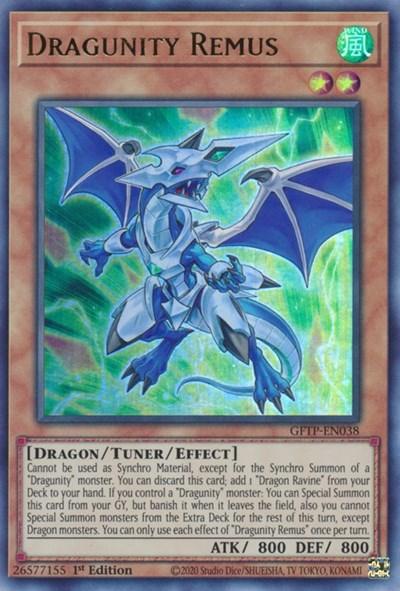 1st Edition, Dragon, Ghosts from the Past, Tuner/Effect Monster, Ultra Rare, Wind Dragunity Remus [GFTP-EN038] Ultra Rare - Trading Card World