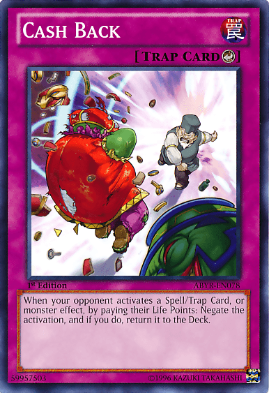 1st Edition, Abyss Rising, Common, Normal Trap, Trap, Unlimited Cash Back [ABYR-EN078] Common - Trading Card World