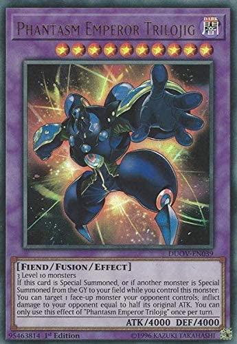 1st Edition, Dark, Duel Overload, Fiend, Fusion/Effect Monster, Ultra Rare Phantasm Emperor Trilojig [DUOV-EN039] Ultra Rare - Trading Card World