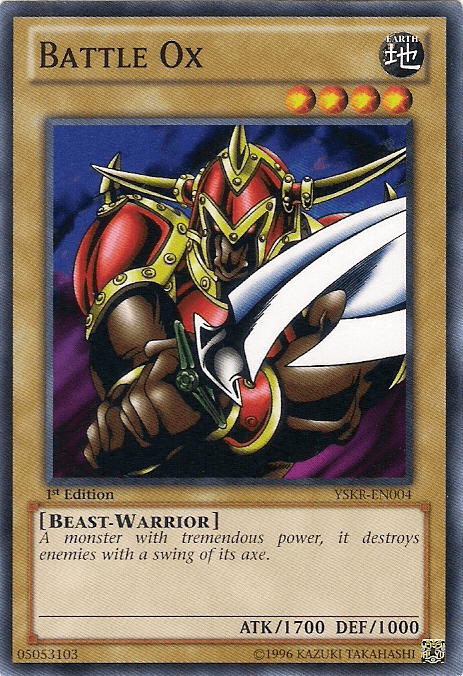 1st Edition, Beast-Warrior, Common, Earth, Normal Monster, Starter Deck: Kaiba Reloaded, Unlimited Battle Ox [YSKR-EN004] Common - Trading Card World