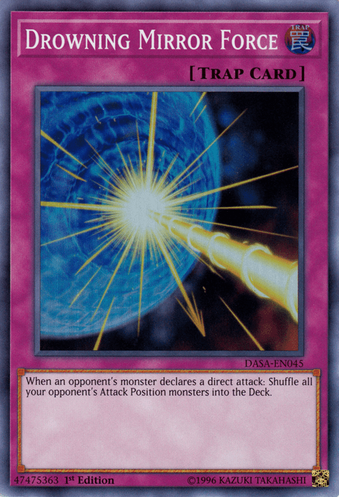 1st Edition, Dark Saviors, Normal Trap, Super Rare, Trap, Unlimited Drowning Mirror Force [DASA-EN045] Super Rare - Trading Card World
