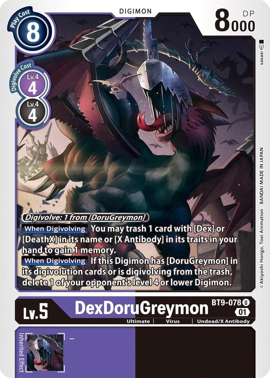BT9-078, Digimon, Purple/Black, Ultimate, Uncommon, Undead/X Antibody, Virus, X Record DexDoruGreymon [BT9-078] [X Record] - Trading Card World