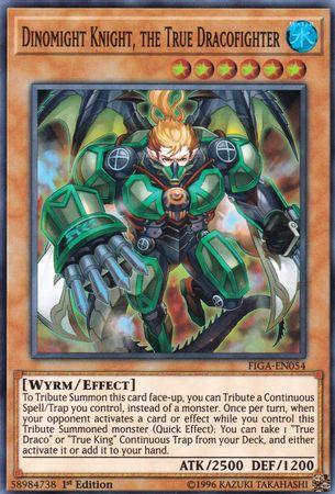 1st Edition, Effect Monster, Fists of the Gadgets, Super Rare, Water, Wyrm Dinomight Knight, the True Dracofighter [FIGA-EN054] Super Rare - Trading Card World