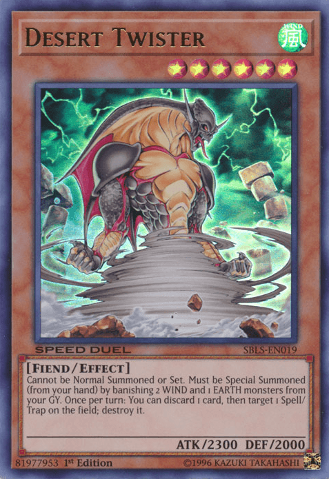 1st Edition, Effect Monster, Fiend, Speed Duel: Arena of Lost Souls, Ultra Rare, Wind Desert Twister [SBLS-EN019] Ultra Rare - Trading Card World