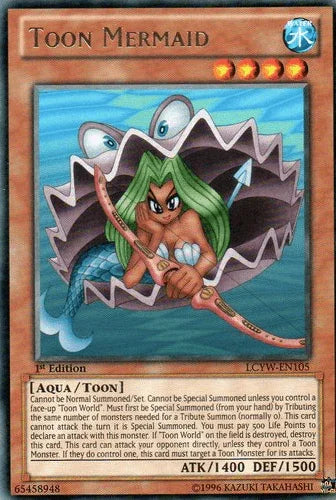 1st Edition, Aqua, Legendary Collection 3: Yugi's World, Rare, Toon Monster, Unlimited, Water Toon Mermaid [LCYW-EN105] Rare - Trading Card World