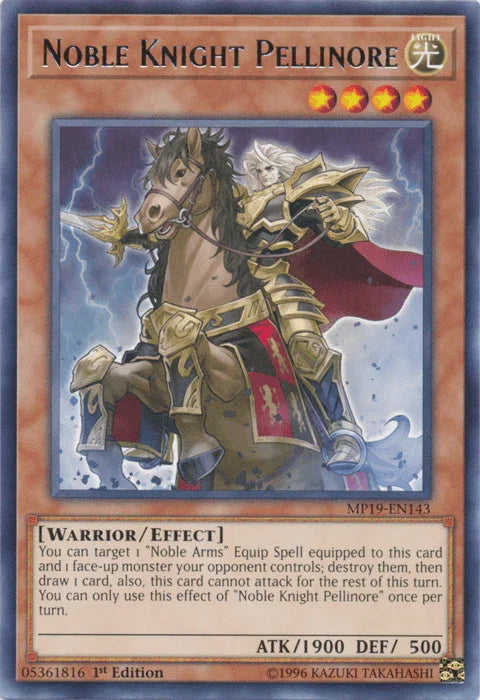 1st Edition, 2019 Gold Sarcophagus Tin Mega Pack, Effect Monster, Light, Rare, Unlimited, Warrior Noble Knight Pellinore [MP19-EN143] Rare - Trading Card World
