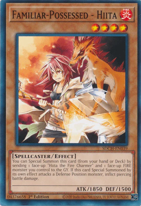 1st Edition, Common, Effect Monster, Fire, Spellcaster, Structure Deck: Spirit Charmers Familiar-Possessed - Hiita [SDCH-EN039] Common - Trading Card World