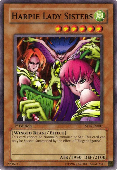 1st Edition, Common, Effect Monster, Structure Deck: Lord of the Storm, Unlimited, Wind, Winged Beast Harpie Lady Sisters [SD8-EN007] Common - Trading Card World