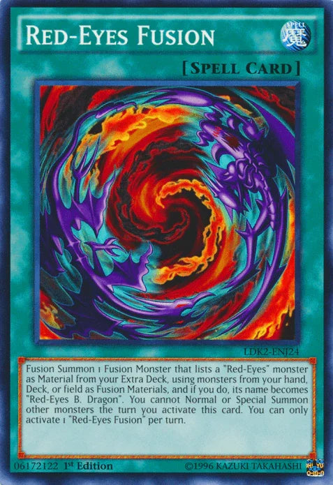 1st Edition, Common, Legendary Decks II, Normal Spell, Spell, Unlimited Red-Eyes Fusion [LDK2-ENJ24] Common - Trading Card World