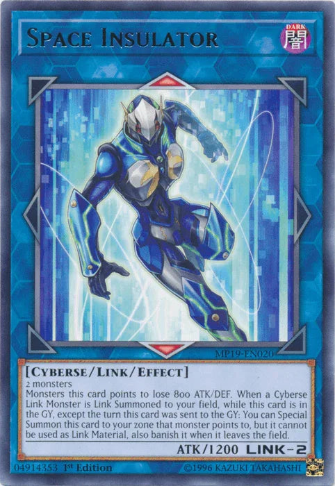 1st Edition, 2019 Gold Sarcophagus Tin Mega Pack, Cyberse, Dark, Link/Effect Monster, Rare, Unlimited Space Insulator [MP19-EN020] Rare - Trading Card World