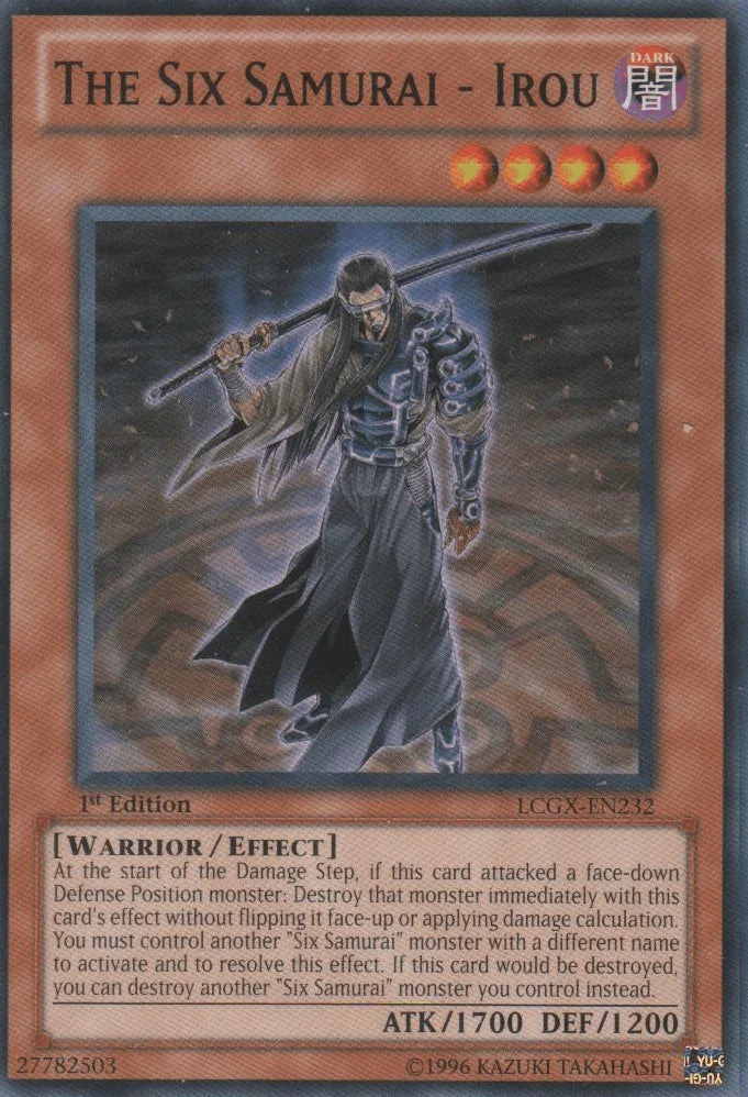 1st Edition, Common, Dark, Effect Monster, Legendary Collection 2, Unlimited, Warrior The Six Samurai - Irou [LCGX-EN232] Common - Trading Card World