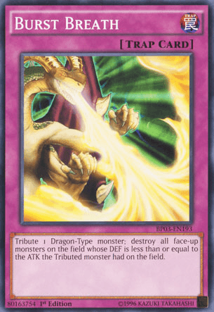 1st Edition, Battle Pack 3: Monster League, Common, Normal Trap, Trap Burst Breath [BP03-EN193] Common - Trading Card World