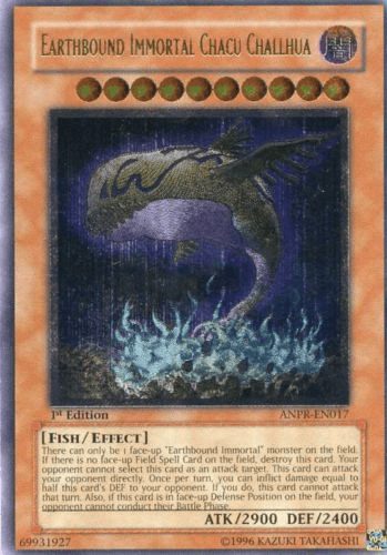1st Edition, Ancient Prophecy, Dark, Effect Monster, Fish, Ultimate Rare, Unlimited Earthbound Immortal Chacu Challhua (UTR) [ANPR-EN017] Ultimate Rare - Trading Card World