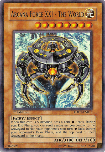 1st Edition, Effect Monster, Fairy, Light, Light of Destruction, Ultra Rare, Unlimited Arcana Force XXI - The World [LODT-EN016] Ultra Rare - Trading Card World