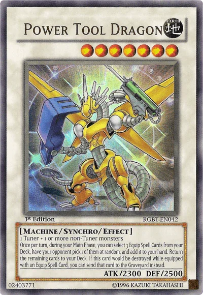 1st Edition, Earth, Machine, Raging Battle, Synchro/Effect Monster, Ultra Rare, Unlimited Power Tool Dragon [RGBT-EN042] Ultra Rare - Trading Card World