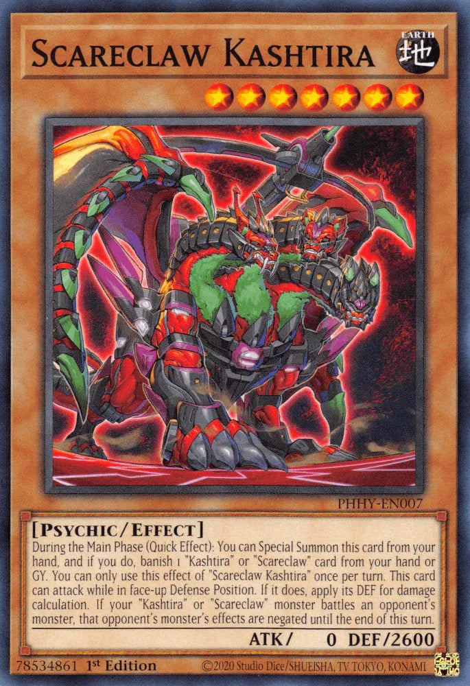 1st Edition, Common, Earth, Effect Monster, Photon Hypernova, Psychic Scareclaw Kashtira [PHHY-EN007] Common - Trading Card World