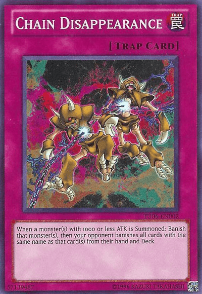 Normal Trap, Super Rare, Trap, Turbo Pack: Booster Six, Unlimited Chain Disappearance [TU06-EN002] Super Rare - Trading Card World