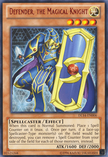 Duelist League Promo, Effect Monster, Light, Rare, Spellcaster, Unlimited Defender, the Magical Knight (Red) [DL14-EN006] Rare - Trading Card World