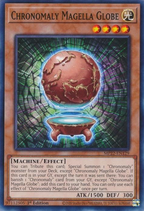 1st Edition, 2022 Tin of the Pharaoh's Gods, Common, Effect Monster, Light, Machine Chronomaly Magella Globe [MP22-EN129] Common - Trading Card World