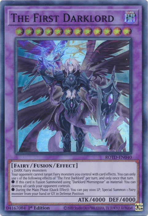 1st Edition, Dark, Fairy, Fusion/Effect Monster, Rise of the Duelist, Super Rare The First Darklord [ROTD-EN040] Super Rare - Trading Card World