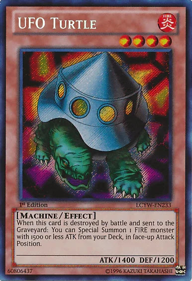 1st Edition, Effect Monster, Fire, Legendary Collection 3: Yugi's World, Machine, Secret Rare, Unlimited UFO Turtle [LCYW-EN233] Secret Rare - Trading Card World