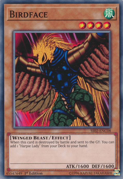 1st Edition, Common, Effect Monster, Speed Duel: Duelists of Tomorrow, Wind, Winged Beast Birdface [SS02-ENC08] Common - Trading Card World