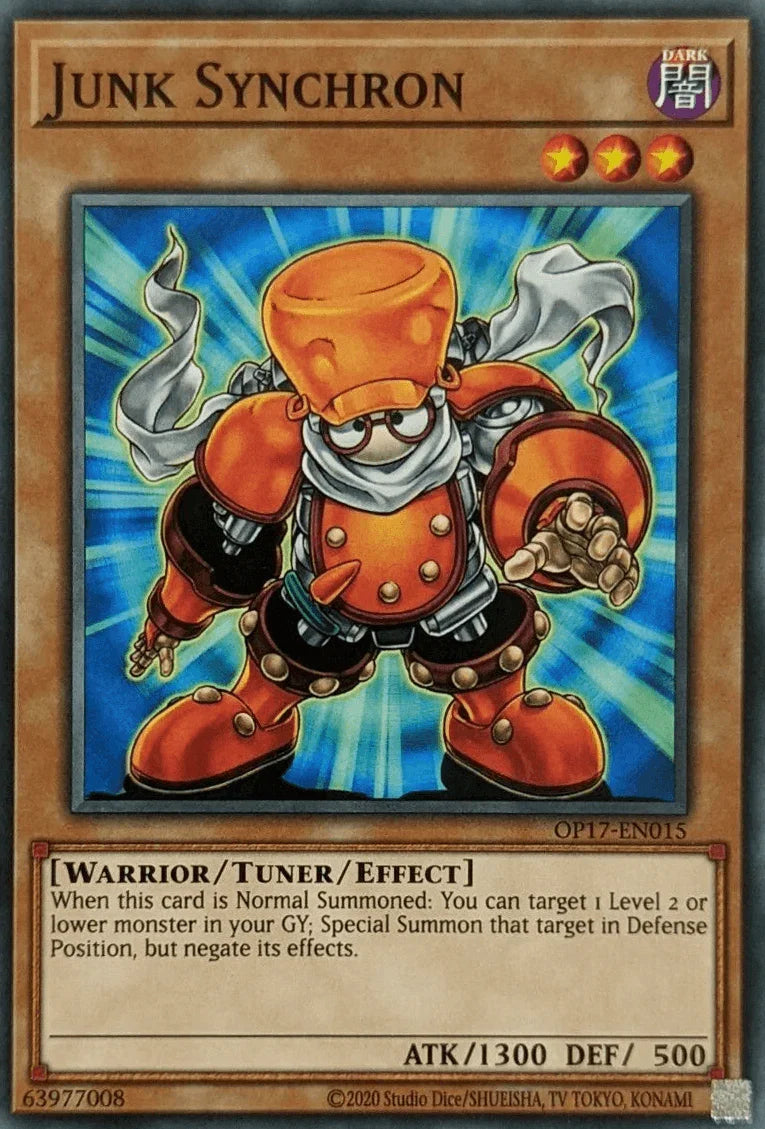 Common, Dark, OTS Tournament Pack 17, Tuner/Effect Monster, Unlimited, Warrior Junk Synchron [OP17-EN015] Common - Trading Card World