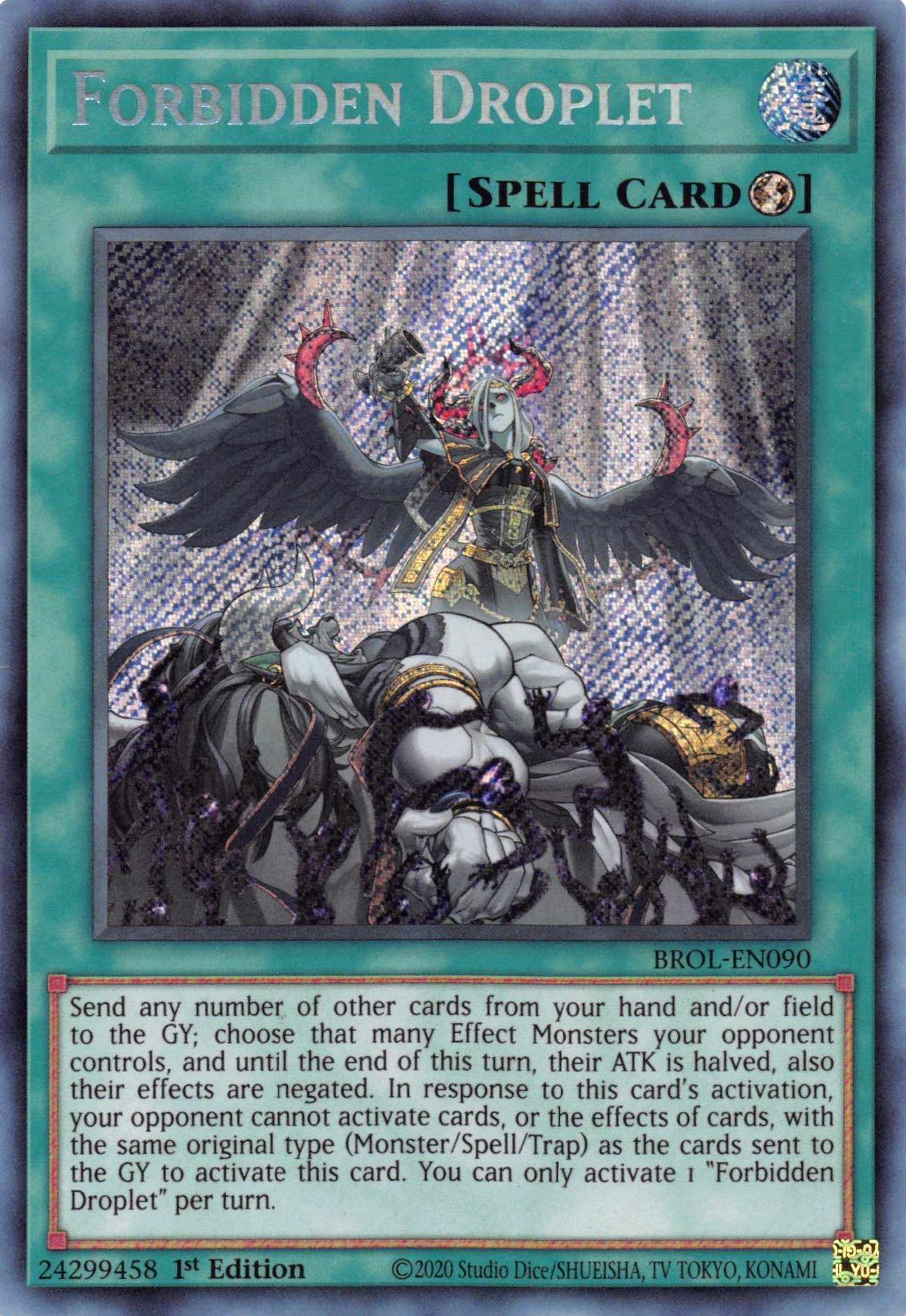 1st Edition, Brothers of Legend, Quick-Play Spell, Secret Rare, Spell Forbidden Droplet [BROL-EN090] Secret Rare - Trading Card World