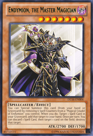 Dark, Duelist League Promo, Effect Monster, Rare, Spellcaster, Unlimited Endymion, the Master Magician (Green) [DL16-EN006] Rare - Trading Card World