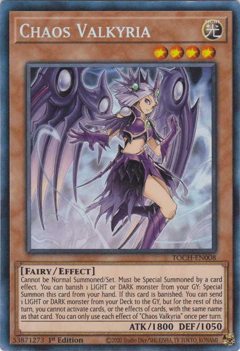 1st Edition, Collector's Rare, Effect Monster, Fairy, Light, Toon Chaos, Unlimited Chaos Valkyria [TOCH-EN008] Collector's Rare - Trading Card World