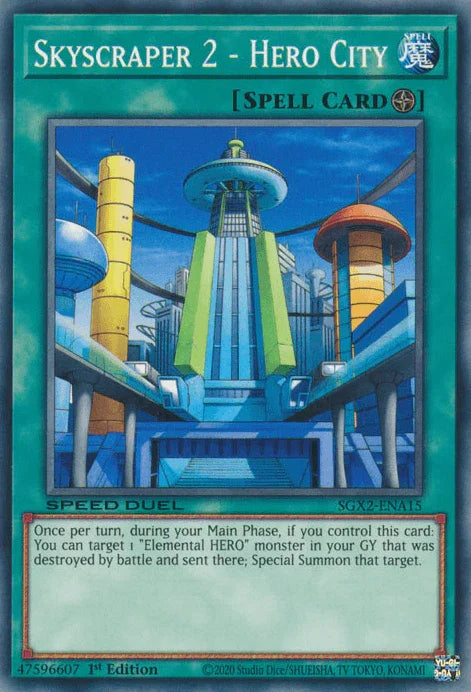 1st Edition, Common, Field Spell, Speed Duel GX: Midterm Paradox, Spell Skyscraper 2 - Hero City [SGX2-ENA15] Common - Trading Card World
