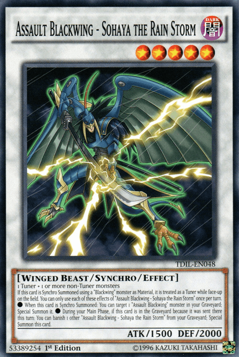 1st Edition, Common, Dark, Synchro/Effect Monster, The Dark Illusion, Unlimited, Winged Beast Assault Blackwing - Sohaya the Rain Storm [TDIL-EN048] Common - Trading Card World