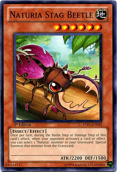 1st Edition, Common, Earth, Effect Monster, Insect, Starstrike Blast, Unlimited Naturia Stag Beetle [STBL-EN032] Common - Trading Card World
