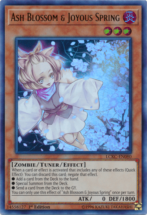 1st Edition, Fire, Legendary Collection Kaiba, Tuner/Effect Monster, Ultra Rare, Unlimited, Zombie Ash Blossom & Joyous Spring [LCKC-EN080] Ultra Rare - Trading Card World