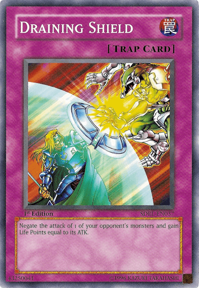 1st Edition, Common, Normal Trap, Structure Deck: Rise of the Dragon Lords, Trap Draining Shield [SDRL-EN037] Common - Trading Card World