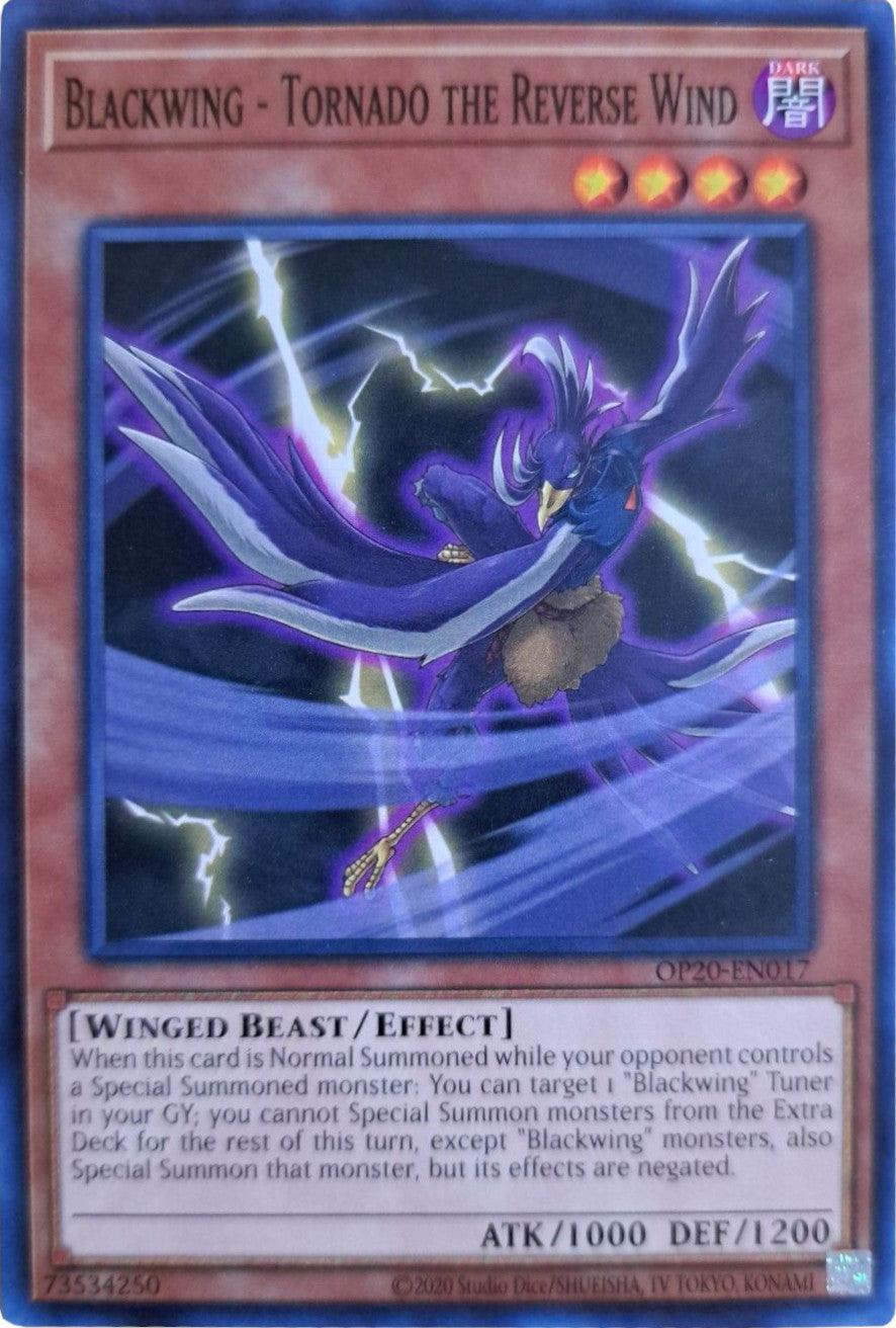 Common, Dark, Effect Monster, OTS Tournament Pack 20, Unlimited, Winged Beast Blackwing - Tornado the Reverse Wind [OP20-EN017] Common - Trading Card World