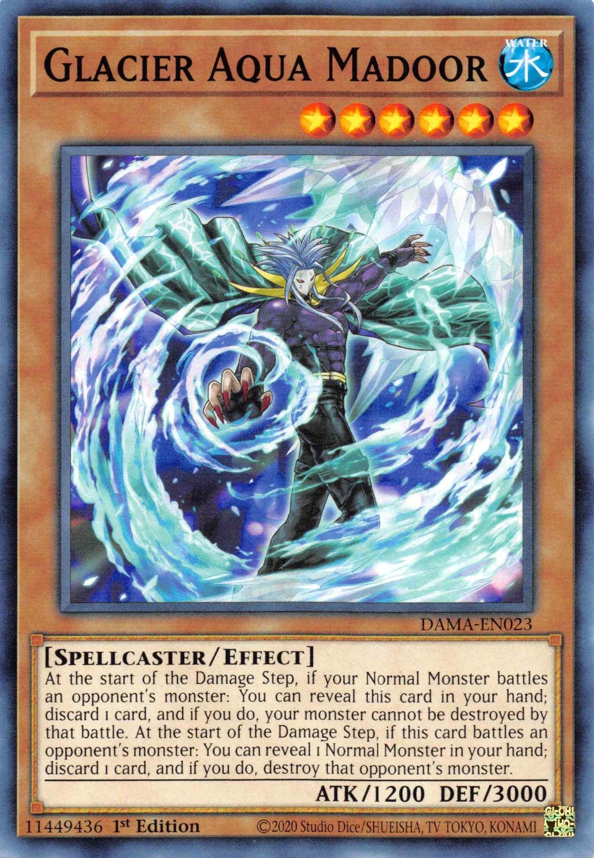 1st Edition, Common, Dawn of Majesty, Effect Monster, Spellcaster, Water Glacier Aqua Madoor [DAMA-EN023] Common - Trading Card World