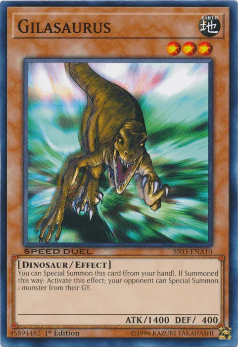 1st Edition, Common, Dinosaur, Earth, Effect Monster, Speed Duel: Ultimate Predators Gilasaurus [SS03-ENA10] Common - Trading Card World