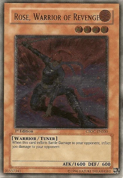 1st Edition, Crossroads of Chaos, Fire, Tuner Monster, Ultimate Rare, Unlimited, Warrior Rose, Warrior of Revenge (UTR) [CSOC-EN000] Ultimate Rare - Trading Card World