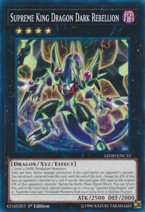 1st Edition, Common, Dark, Dragon, Legendary Dragon Decks, Xyz/Effect Monster Supreme King Dragon Dark Rebellion [LEDD-ENC33] Common - Trading Card World