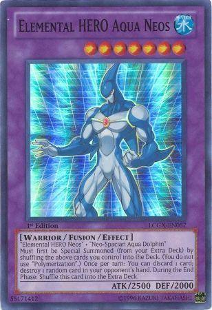 1st Edition, Fusion/Effect Monster, Legendary Collection 2, Super Rare, Unlimited, Warrior, Water Elemental HERO Aqua Neos [LCGX-EN057] Super Rare - Trading Card World